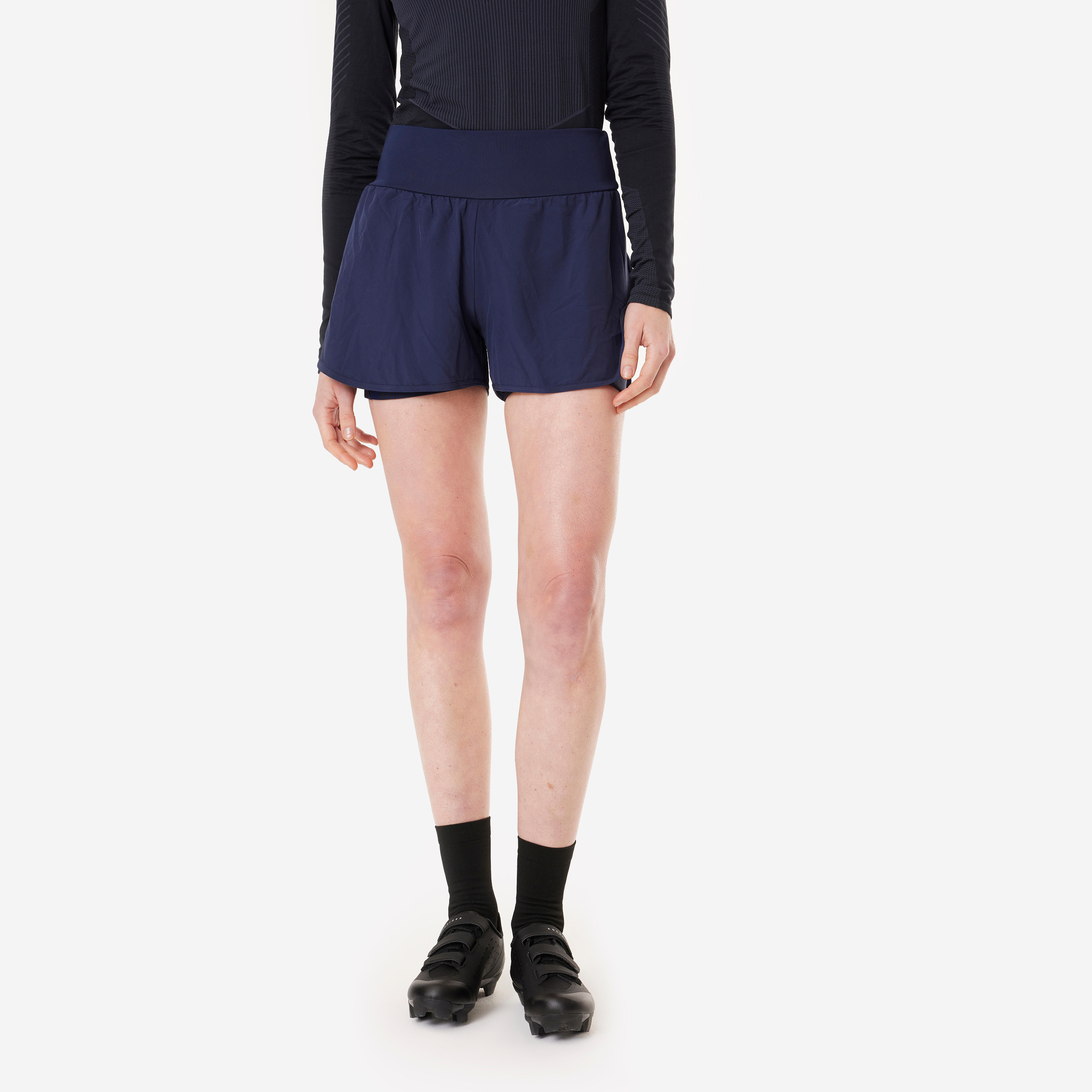 Culotte ciclismo corto sin tirantes mujer Essential negro Decathlon